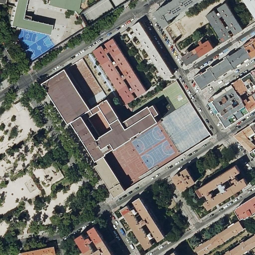 Aerial view of the grounds of Obispo Perello