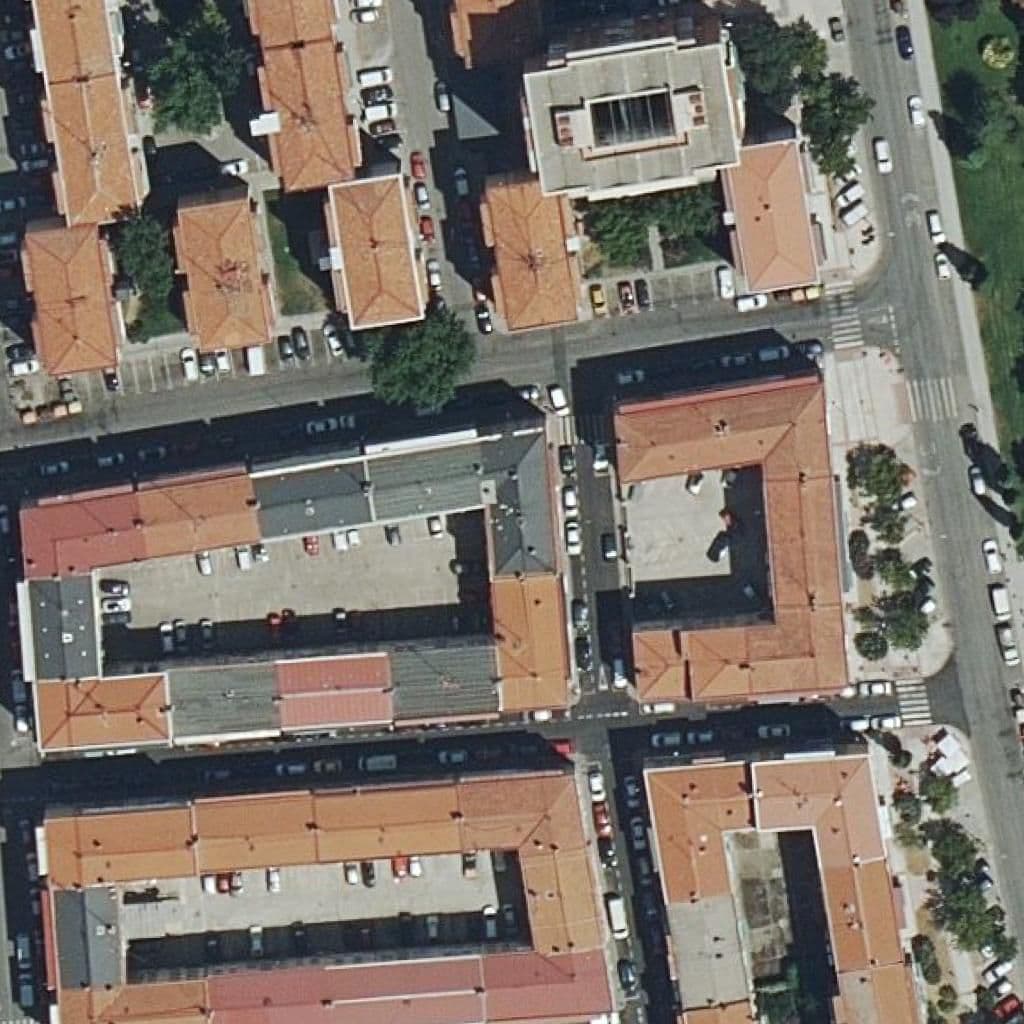 Aerial view of the grounds of San Carlos