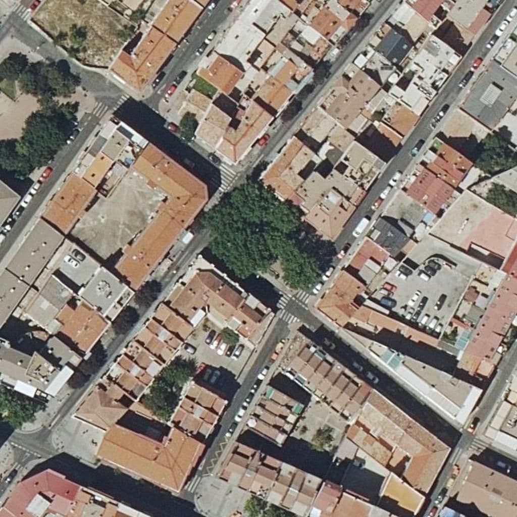 Aerial view of the grounds of San Nicolas Sama