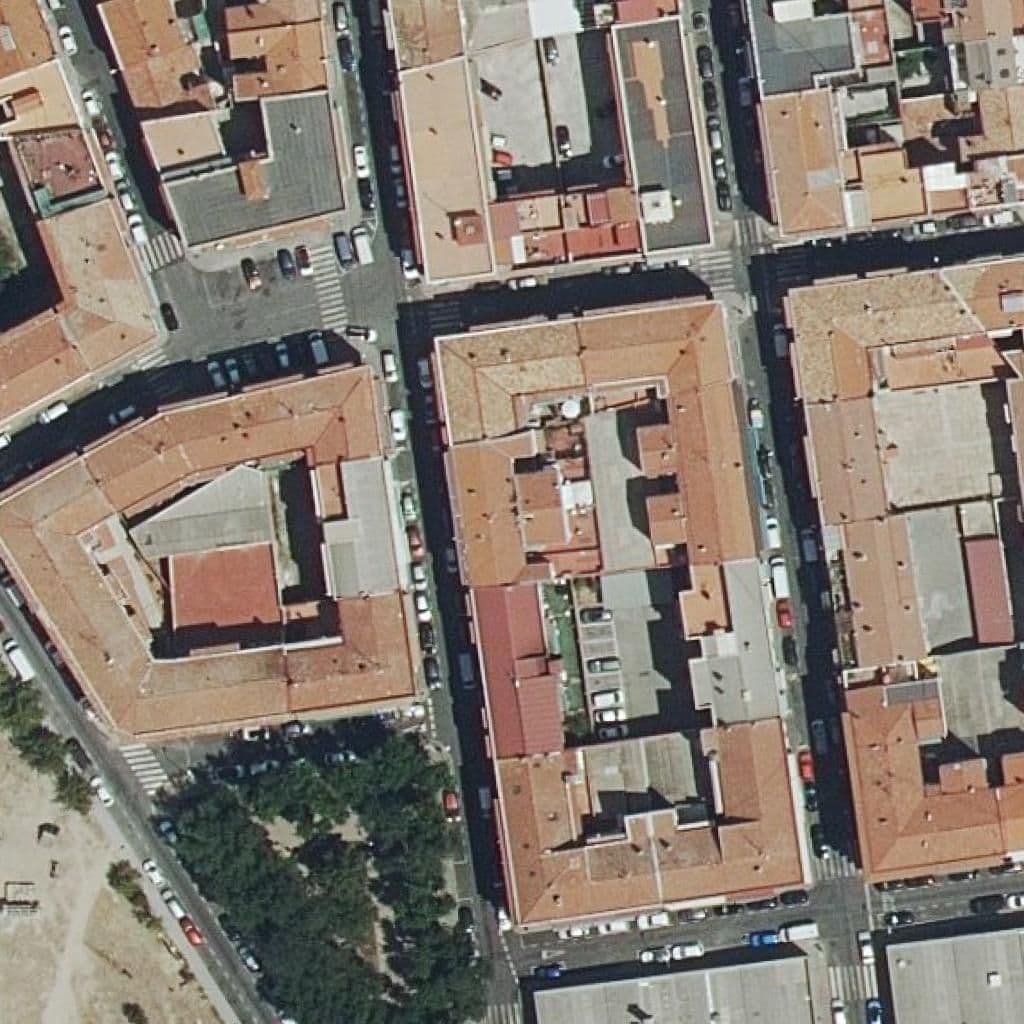 Aerial view of the grounds of San Francisco