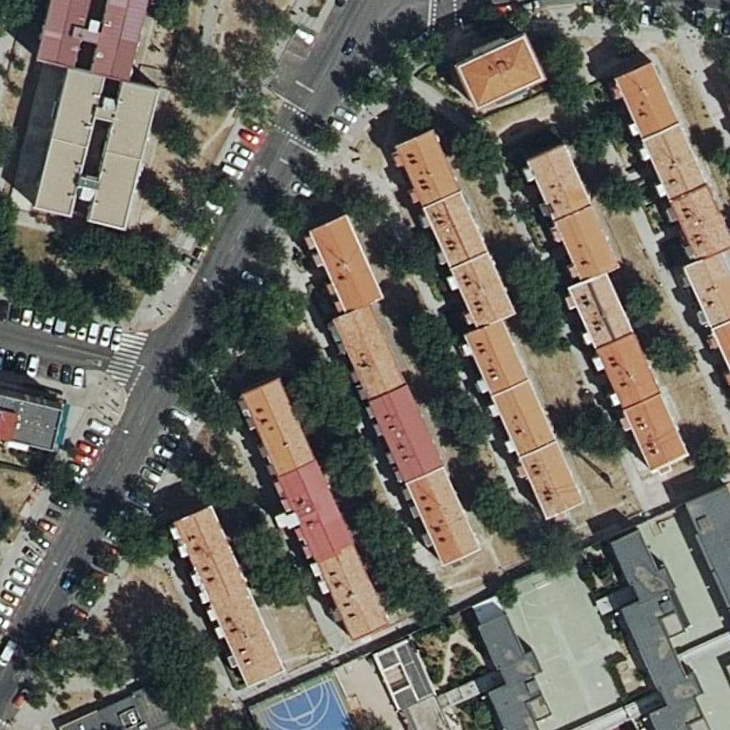 Aerial view of the grounds of Sagrada Familia