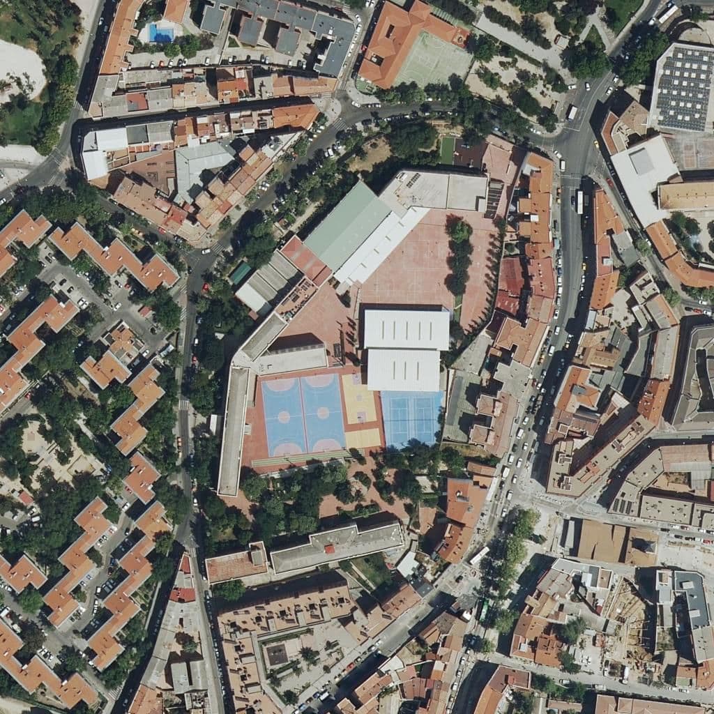 Aerial view of the grounds of Seminario Salesiano