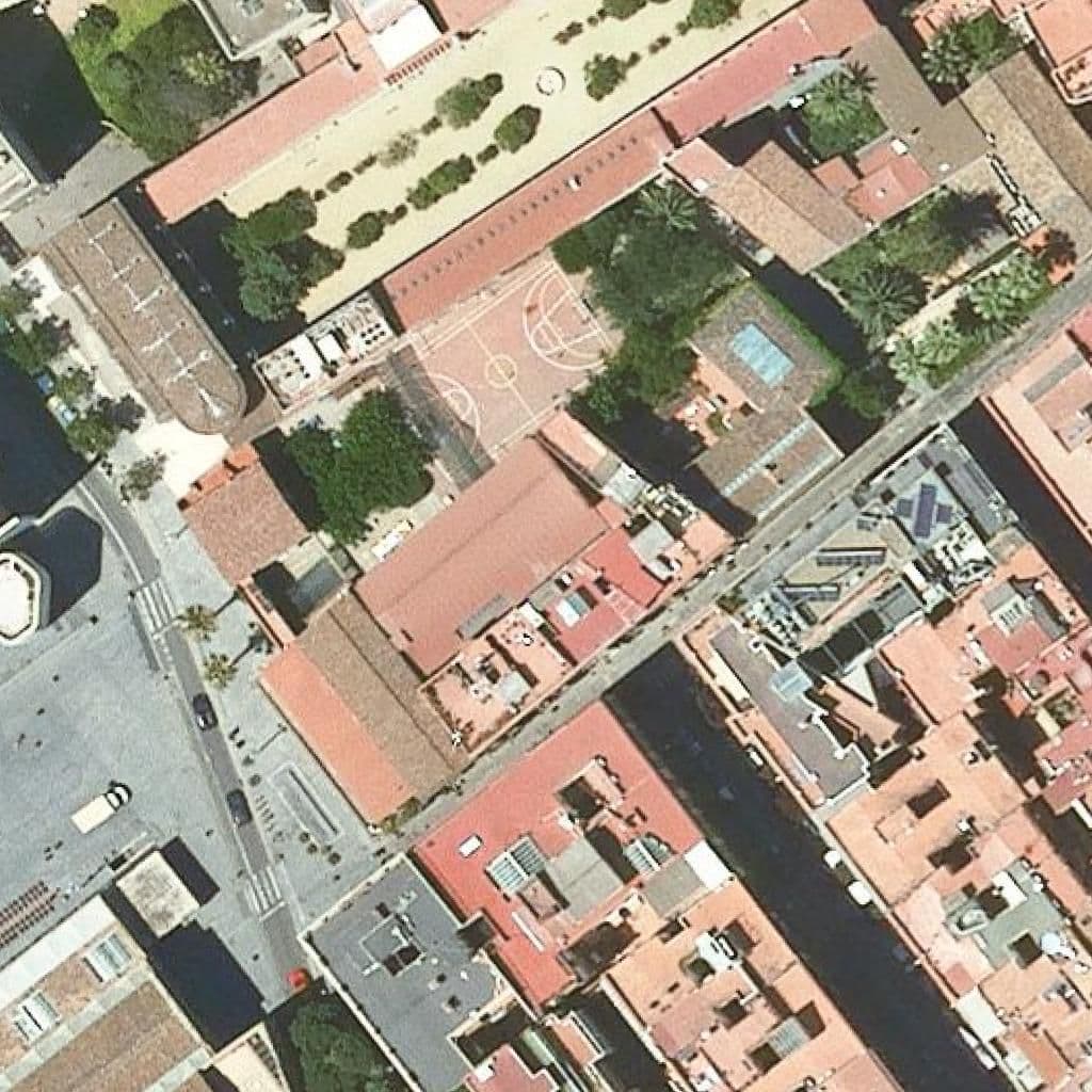 Aerial view of the grounds of Institut Escola Elisabets