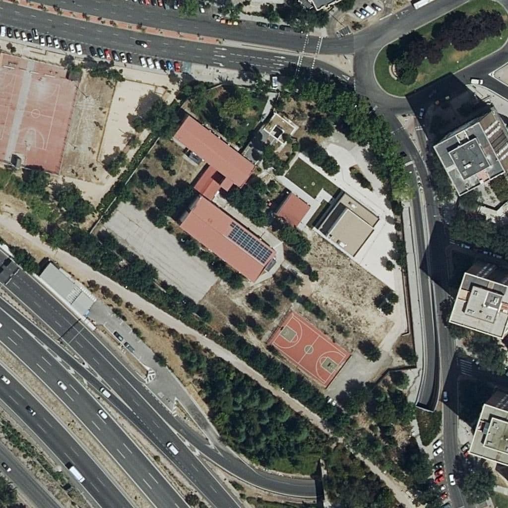 Aerial view of the grounds of Carlos Maria Rodriguez De Valcarcel