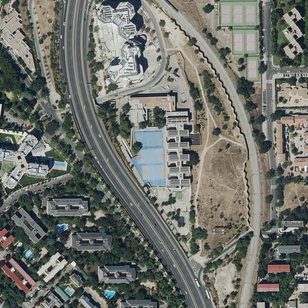 Aerial view of the grounds of Fec Santa Joaquina De Vedruna