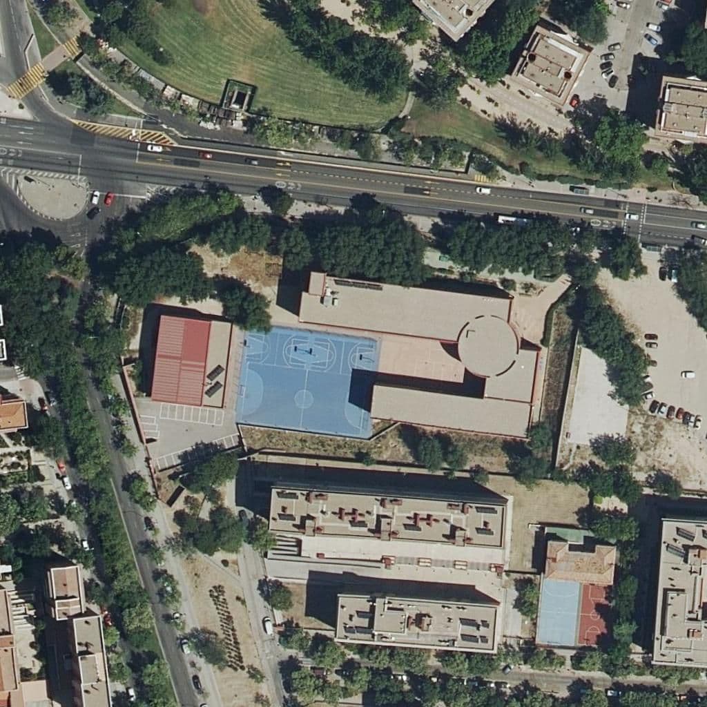 Aerial view of the grounds of Tirso De Molina