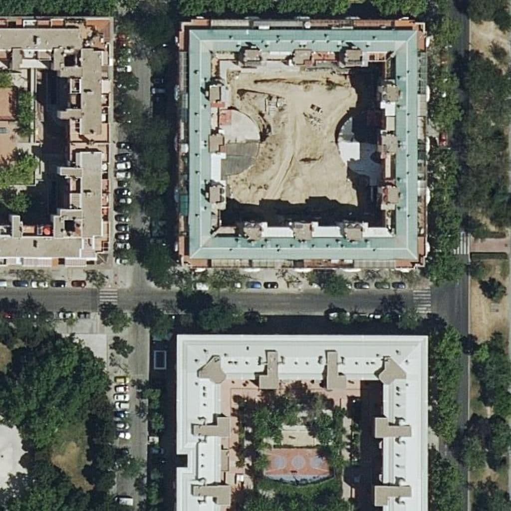 Aerial view of the grounds of Maria Inmaculada