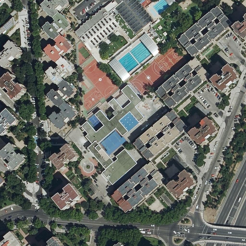 Aerial view of the grounds of Agustiniano