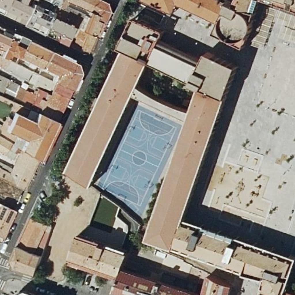 Aerial view of the grounds of Nuestra Señora De La Almudena