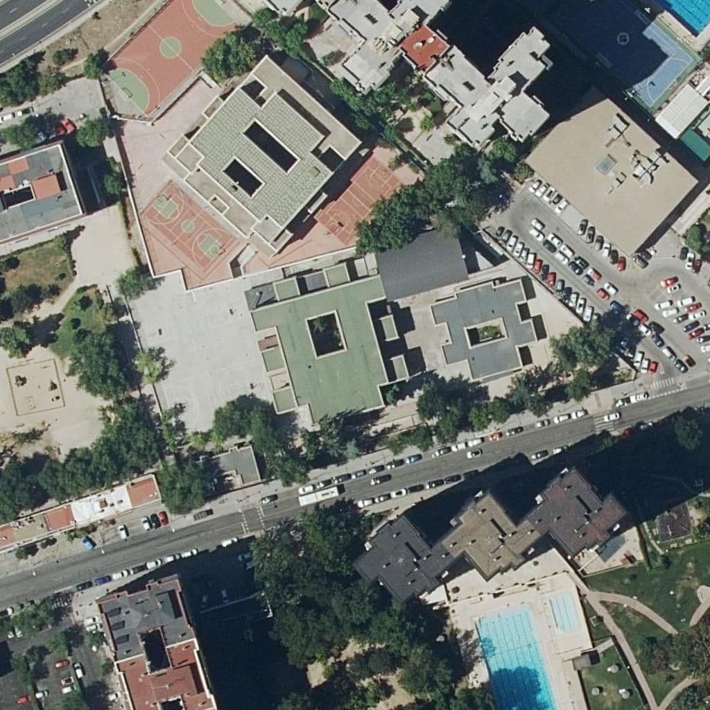 Aerial view of the grounds of Cardenal Herrera Oria