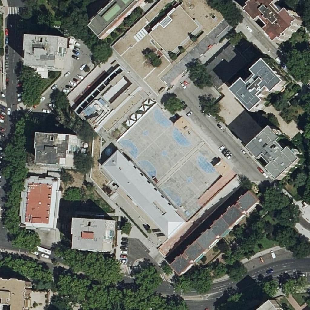 Aerial view of the grounds of Los Olmos