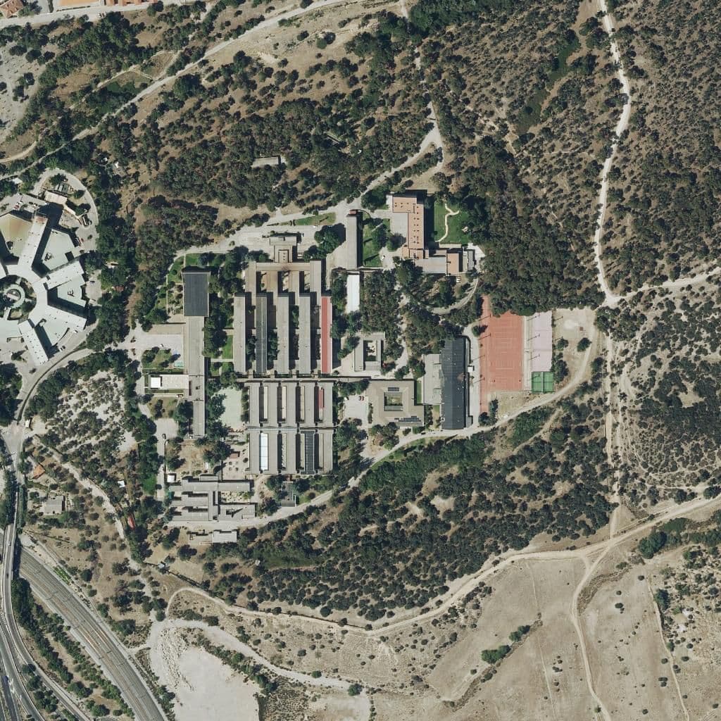 Aerial view of the grounds of Ciudad Escolar