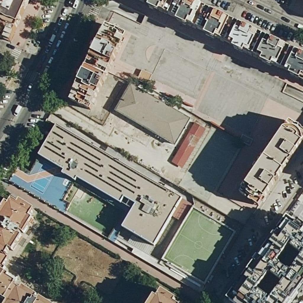 Aerial view of the grounds of Liceo Villa Fontana