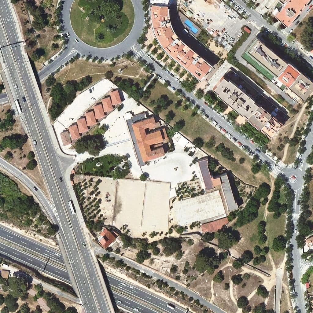 Aerial view of the grounds of Cee San Rafael