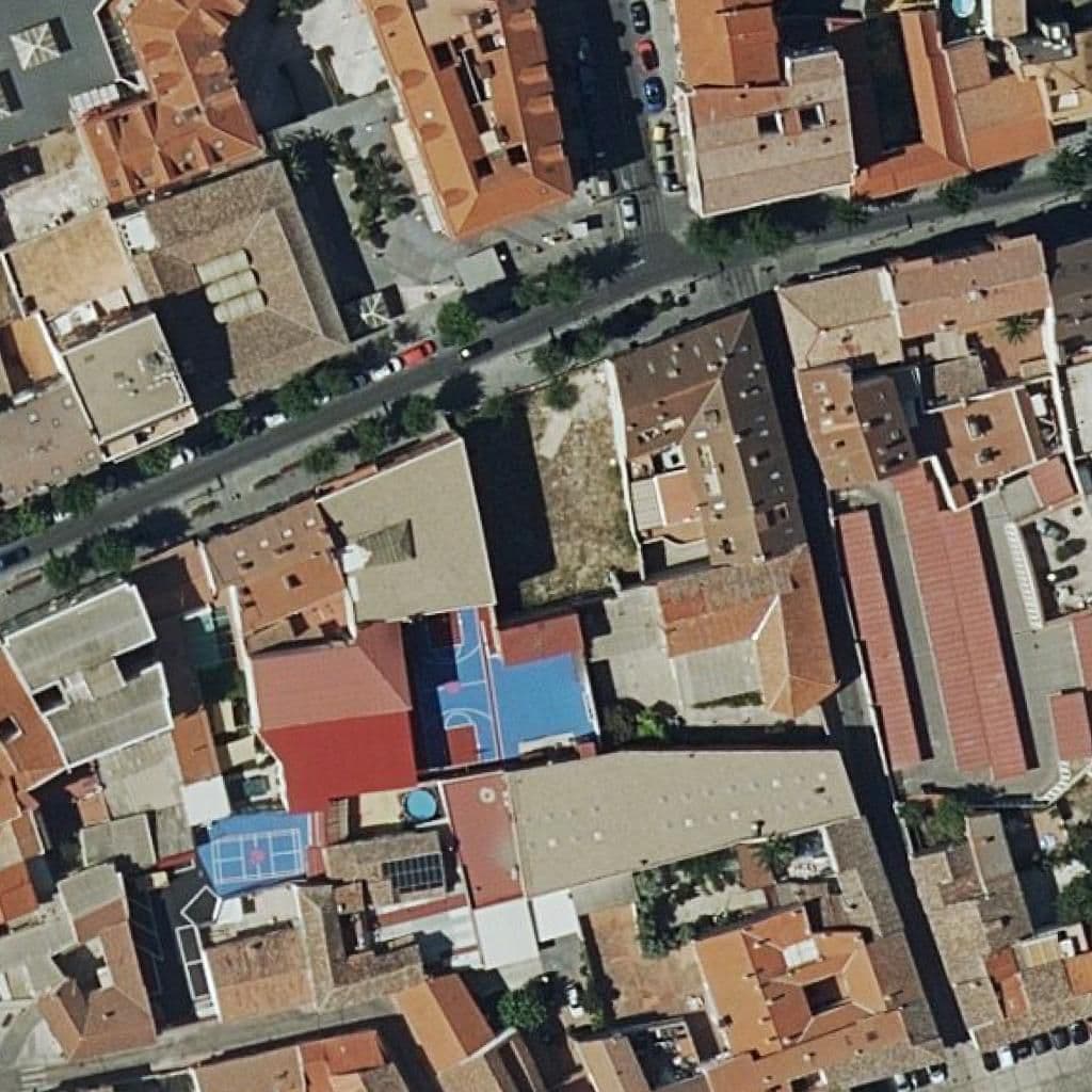 Aerial view of the grounds of Arzobispo Morcillo