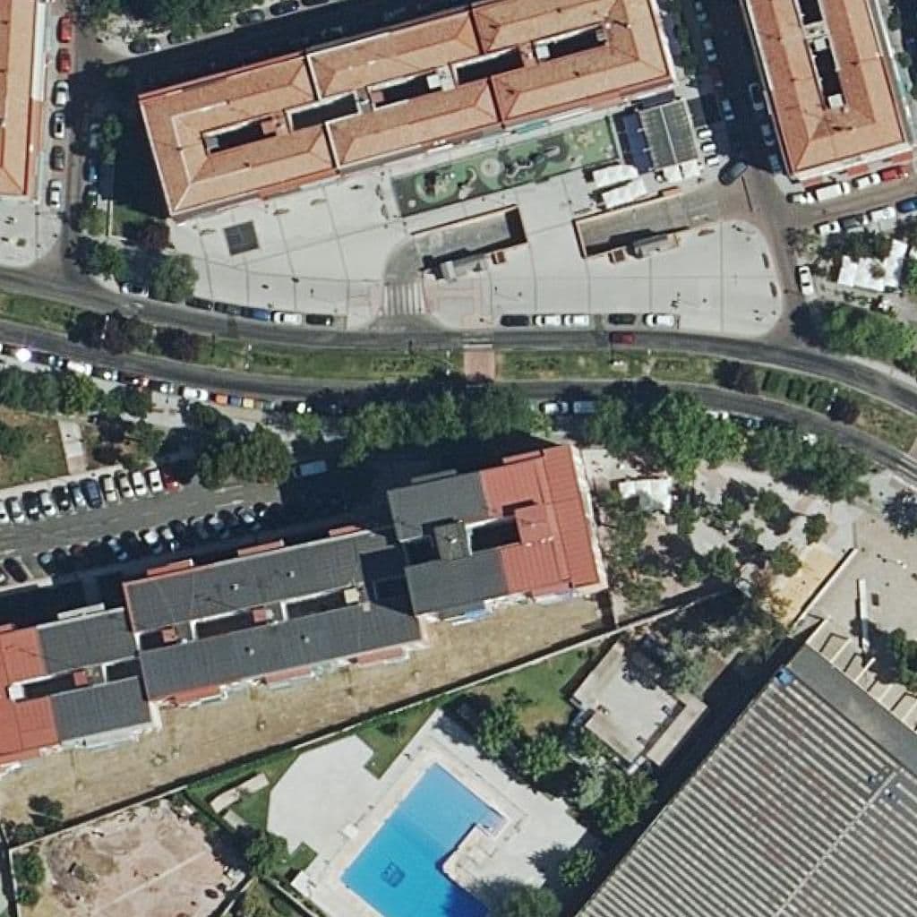 Aerial view of the grounds of Santo Domingo
