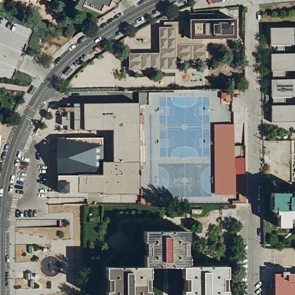 Aerial view of the grounds of San Juan Garcia