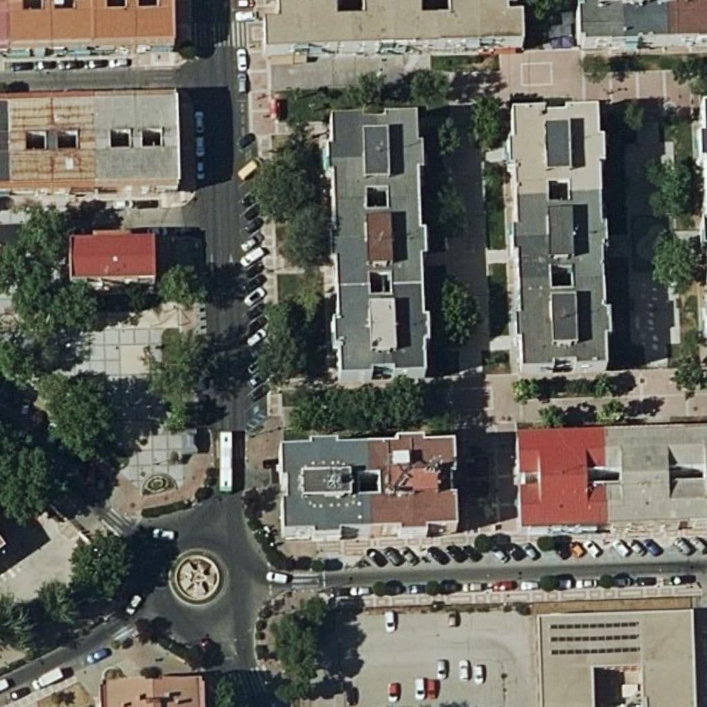 Aerial view of the grounds of Goya
