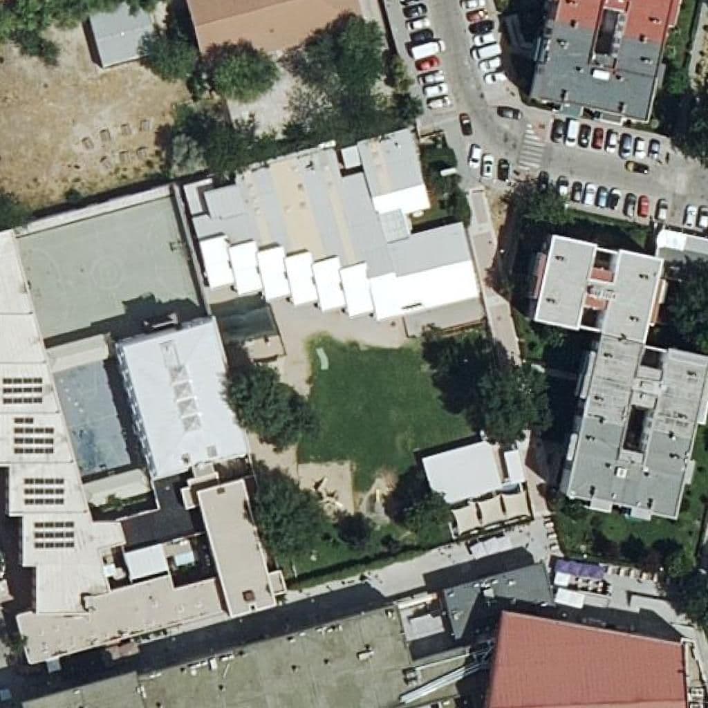 Aerial view of the grounds of Adela Abrines Castaños
