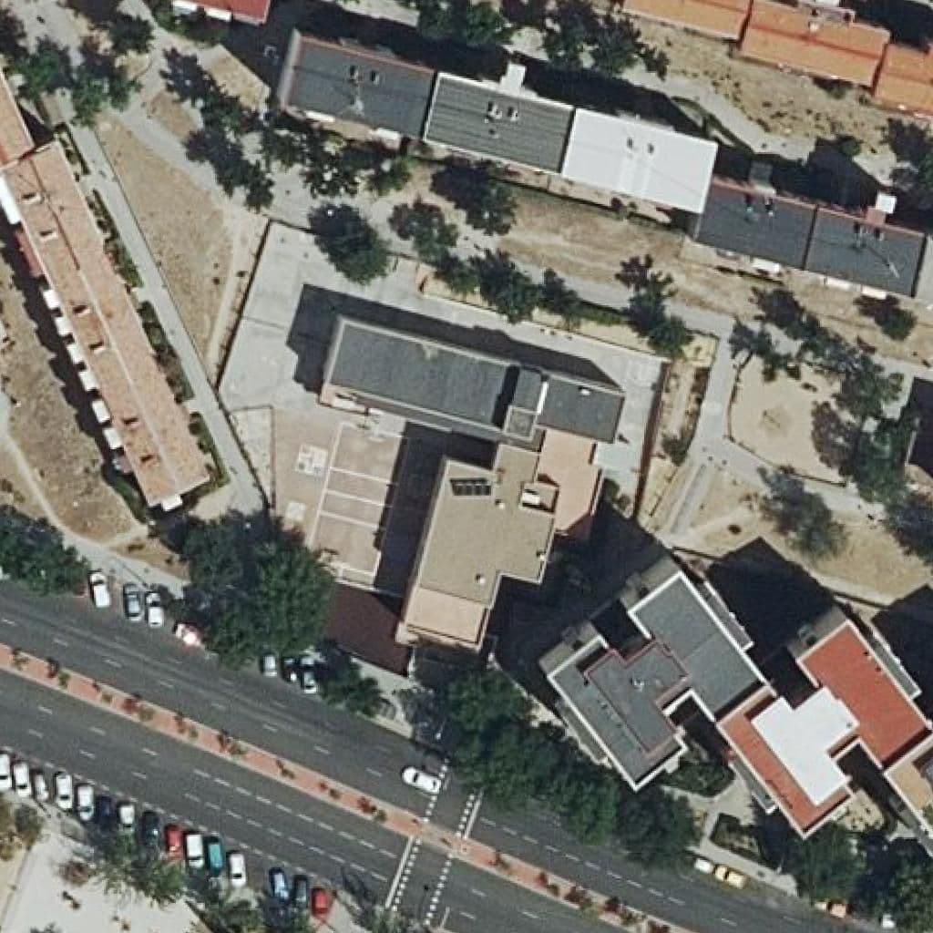 Aerial view of the grounds of Nuestra Señora De Moratalaz