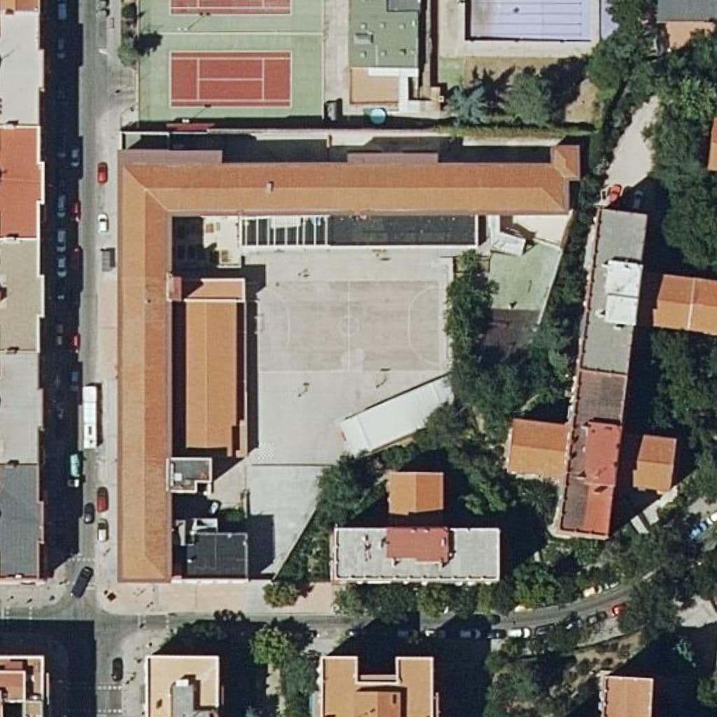 Aerial view of the grounds of La Purisima