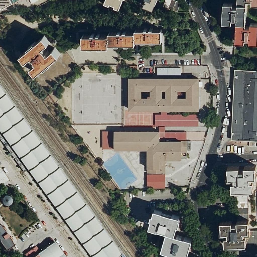 Aerial view of the grounds of La Latina