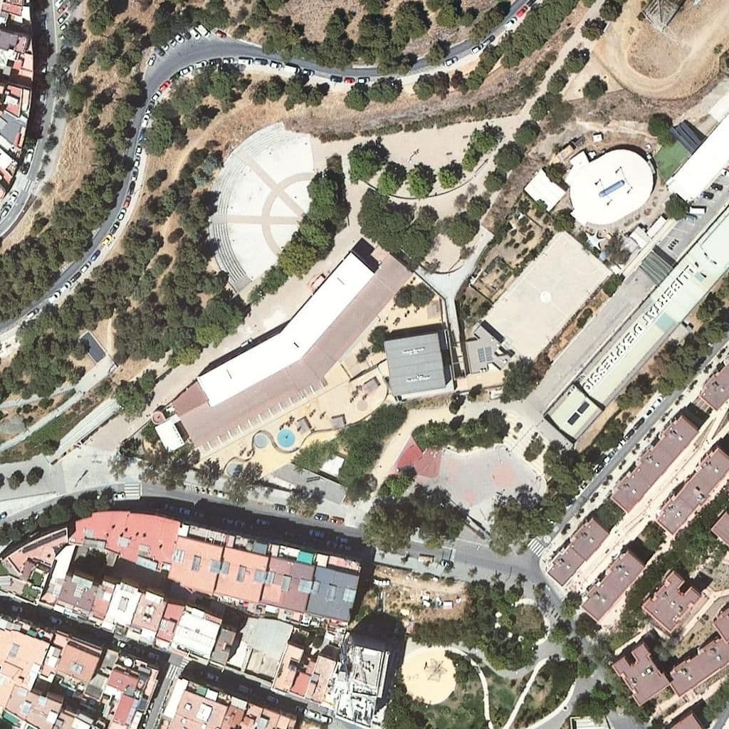 Aerial view of the grounds of Escola Bressol Municipal Pla De Fornells
