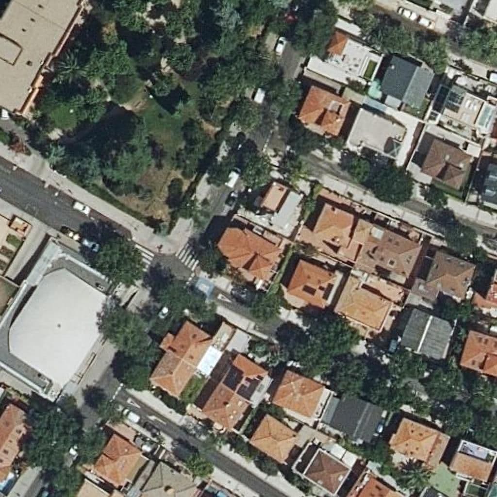Aerial view of the grounds of Mayer