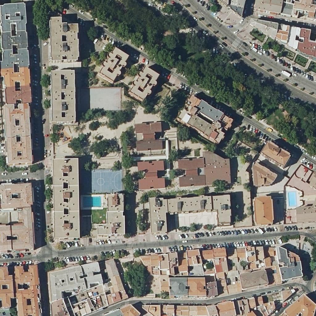 Aerial view of the grounds of Miguel Hernandez
