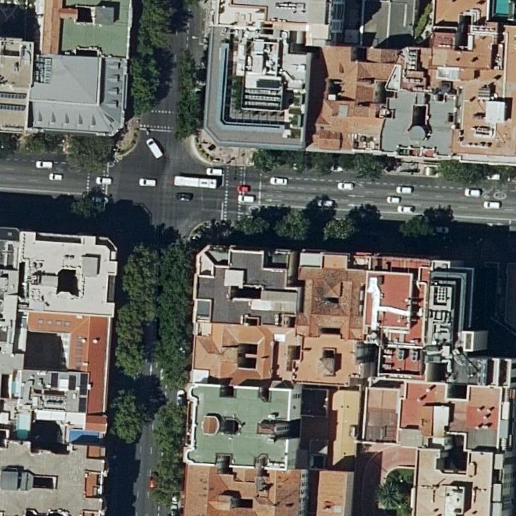 Aerial view of the grounds of Los Angeles