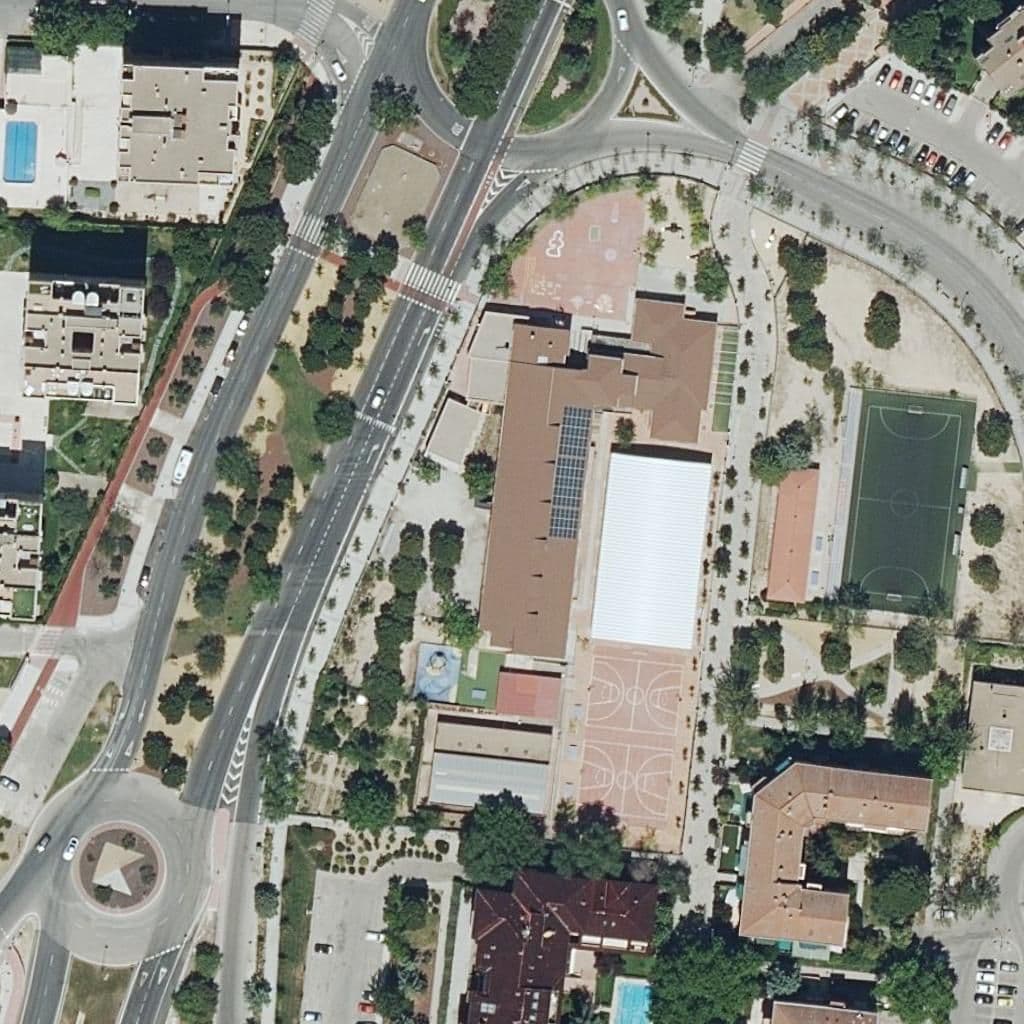 Aerial view of the grounds of Carmen Hernandez Guarch