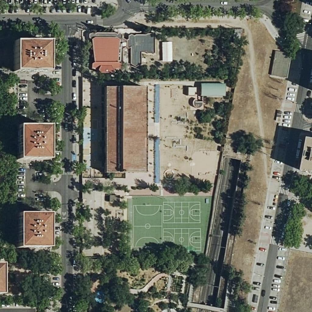 Aerial view of the grounds of Gloria Fuertes