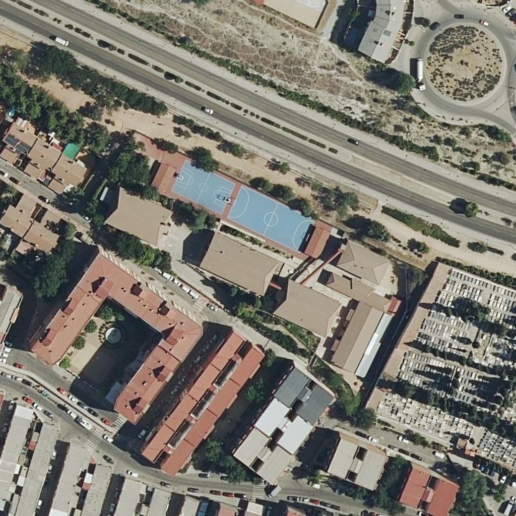 Aerial view of the grounds of Rosalia De Castro