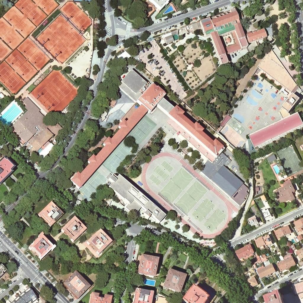 Aerial view of the grounds of Lyceé Français De Barcelone