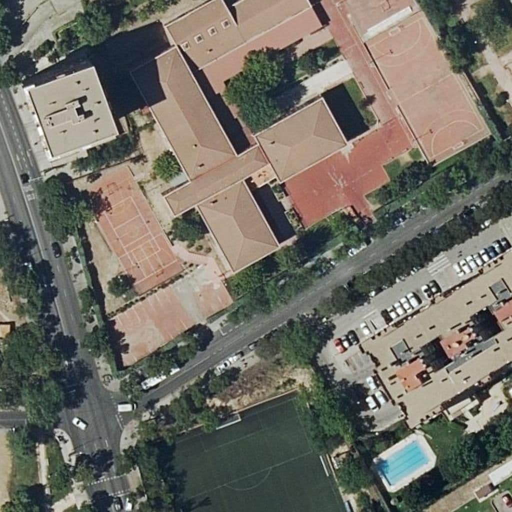 Aerial view of the grounds of E.o.i. De Madrid-Valdezarza