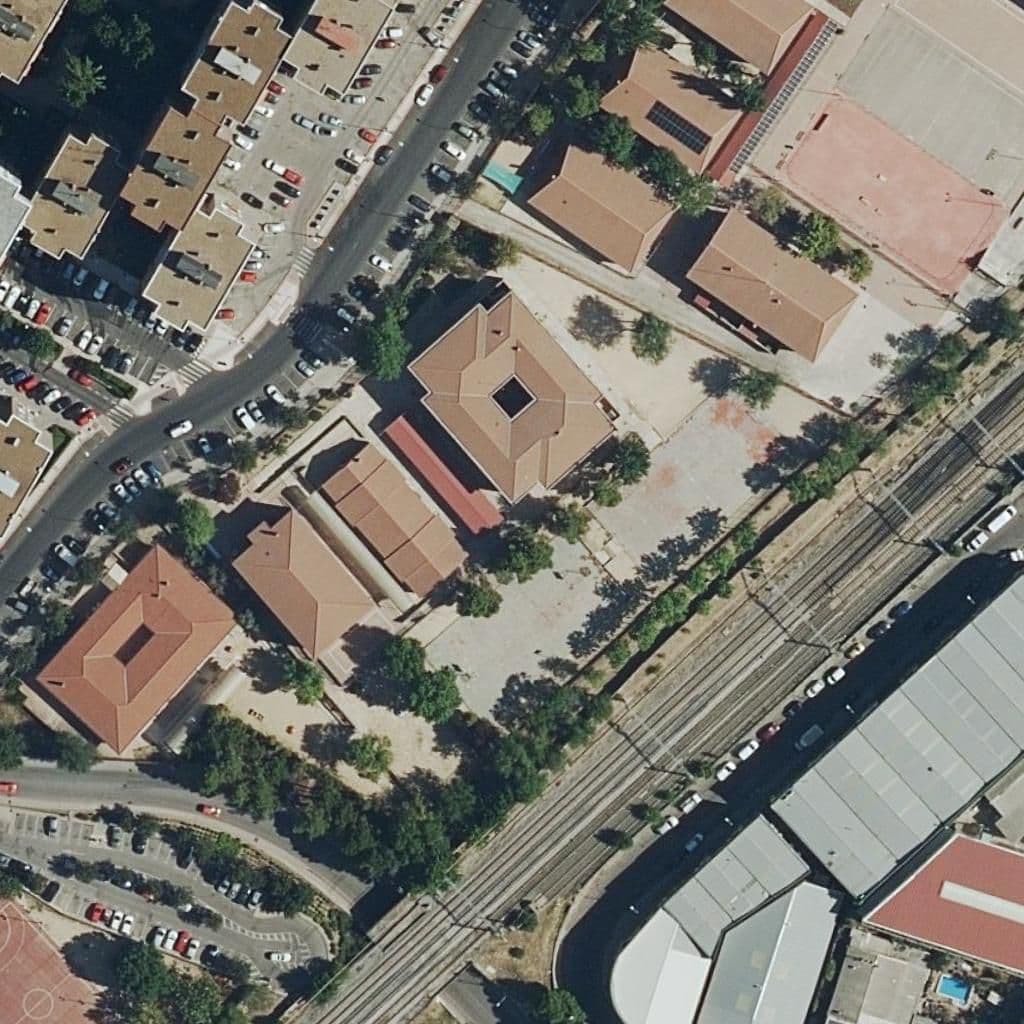 Aerial view of the grounds of Victor Jara