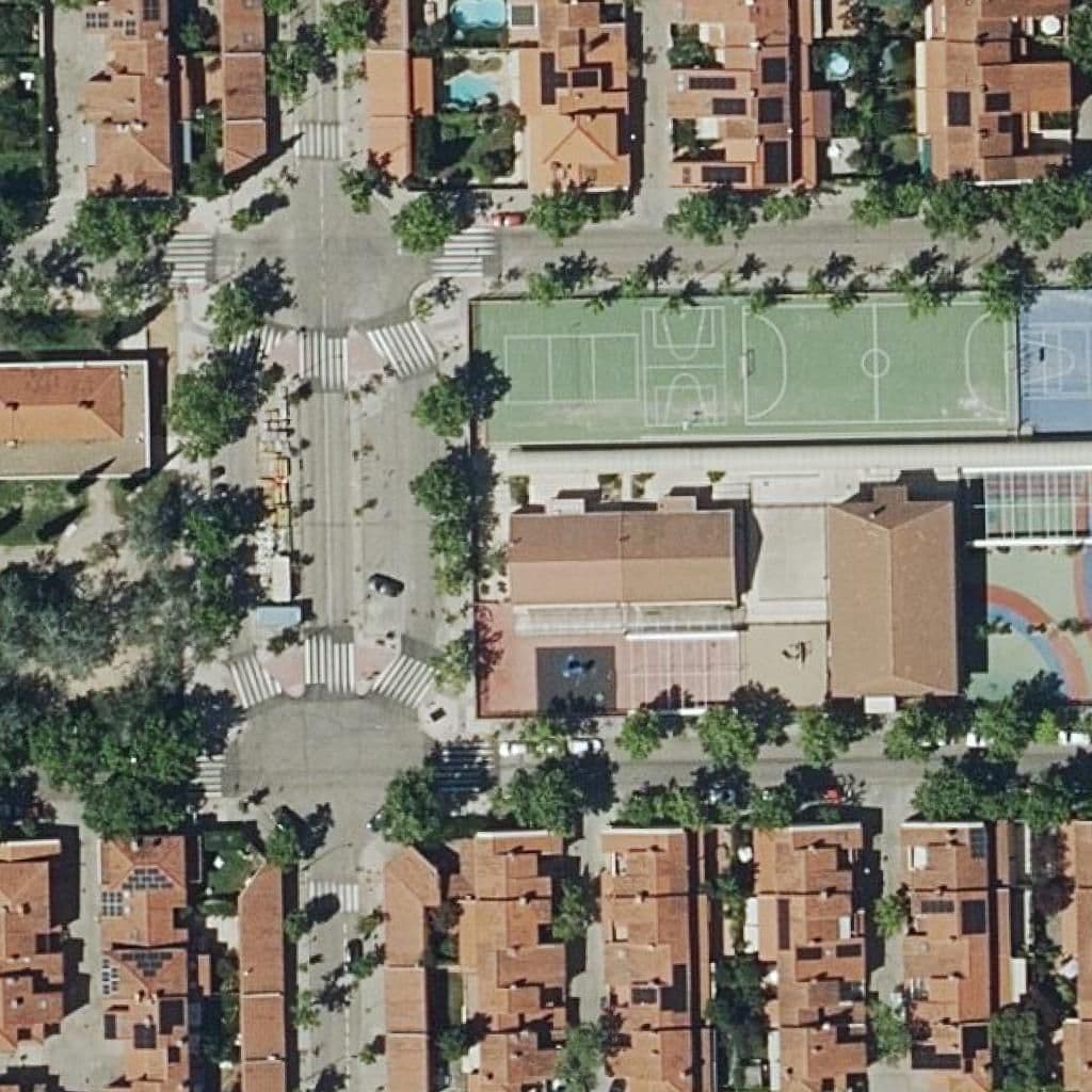 Aerial view of the grounds of Rosa Luxemburgo
