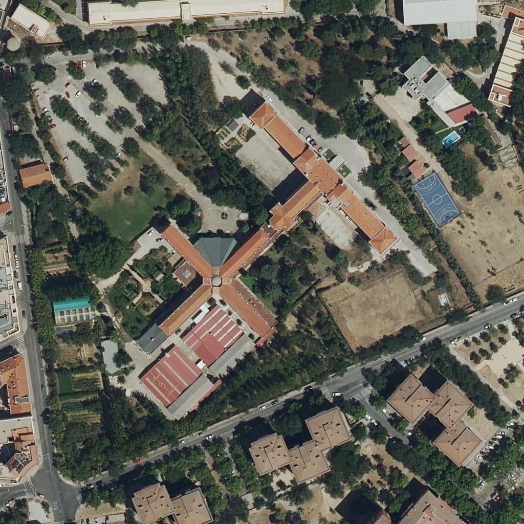 Aerial view of the grounds of Real Conservatorio Profesional De Danza Mariemma