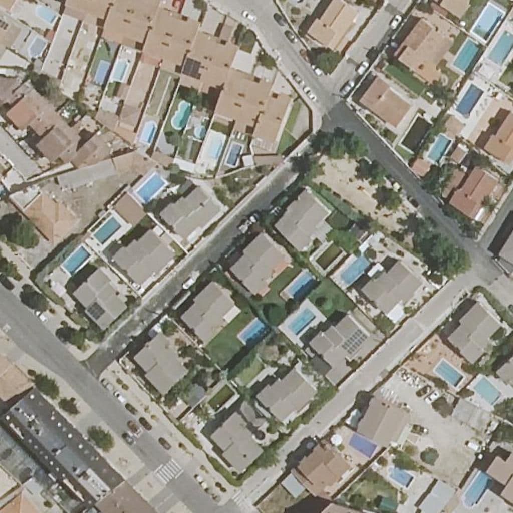 Aerial view of the grounds of Los Alamos