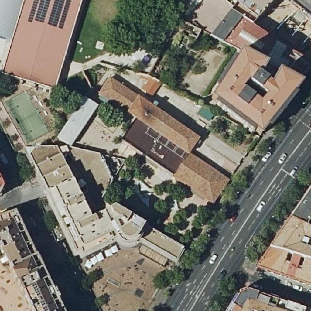 Aerial view of the grounds of Los Angeles