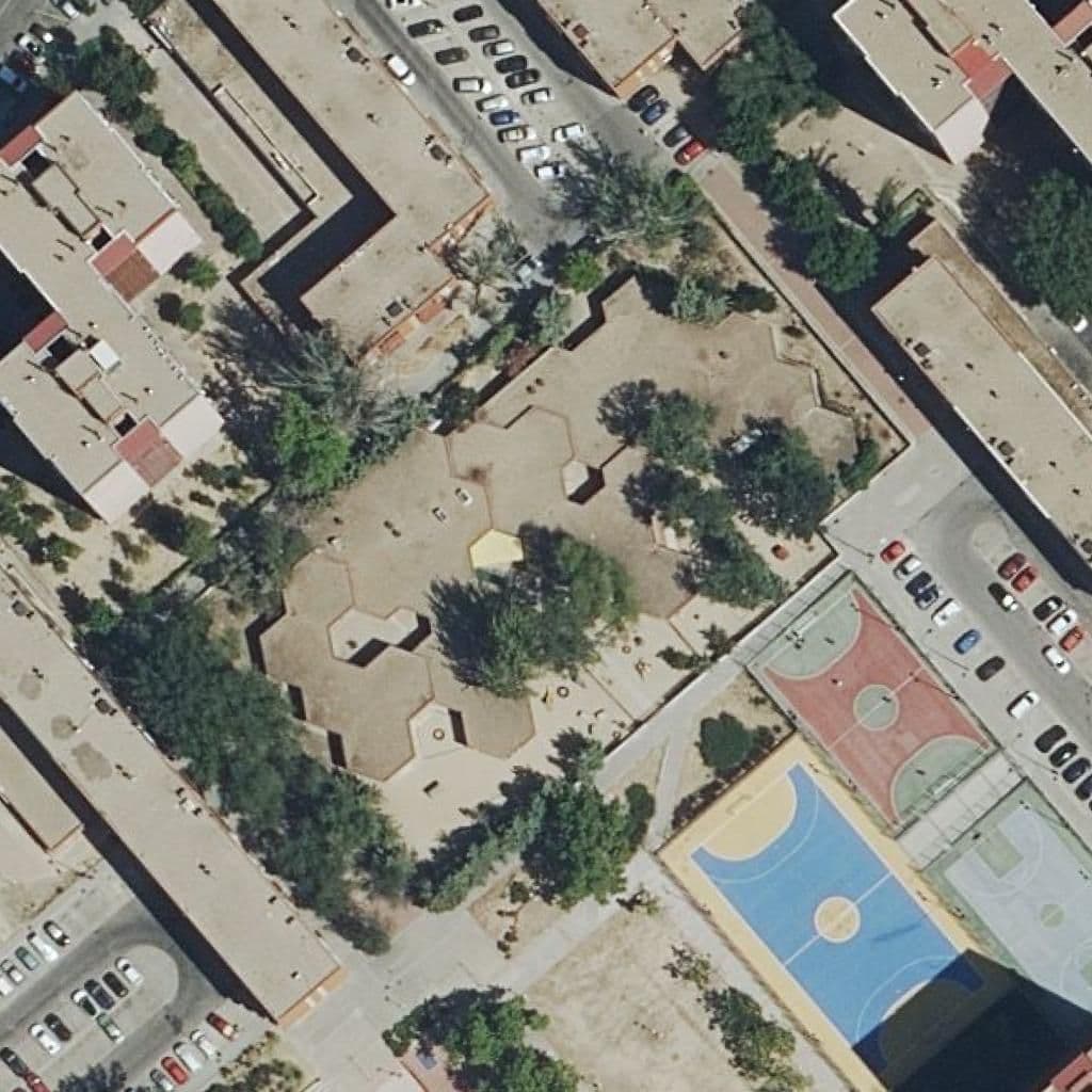 Aerial view of the grounds of Los Girasoles