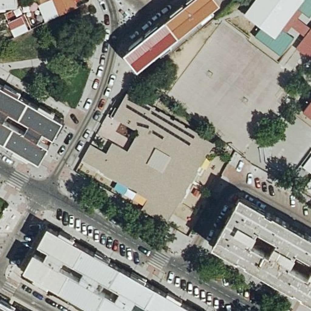 Aerial view of the grounds of Los Pingüinos