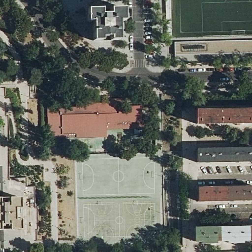 Aerial view of the grounds of Los Pinos