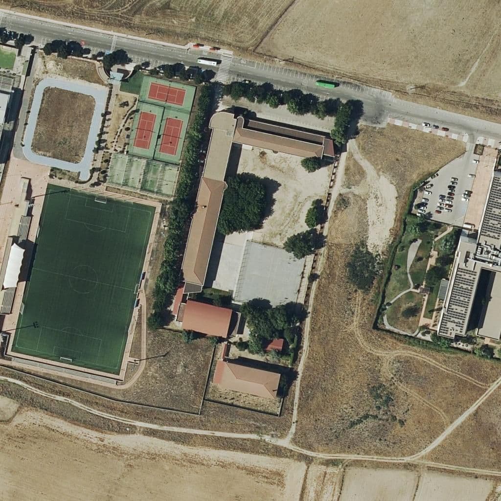 Aerial view of the grounds of Humanes