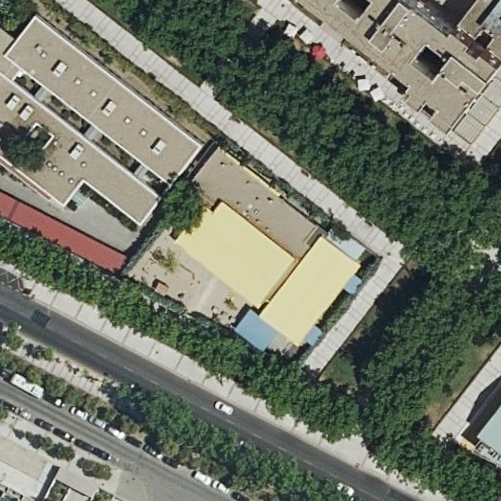 Aerial view of the grounds of Gloria Fuertes
