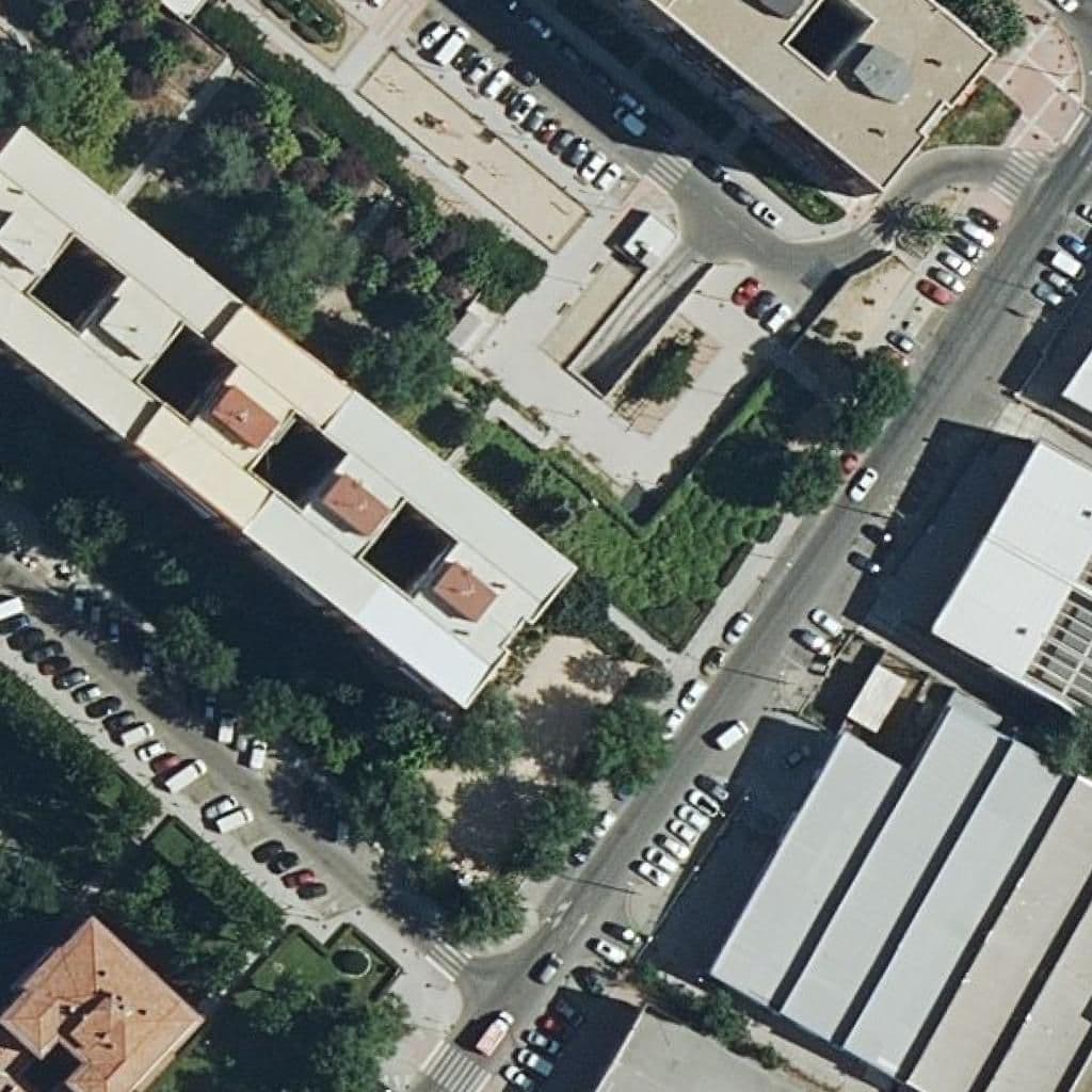 Aerial view of the grounds of La Milagrosa
