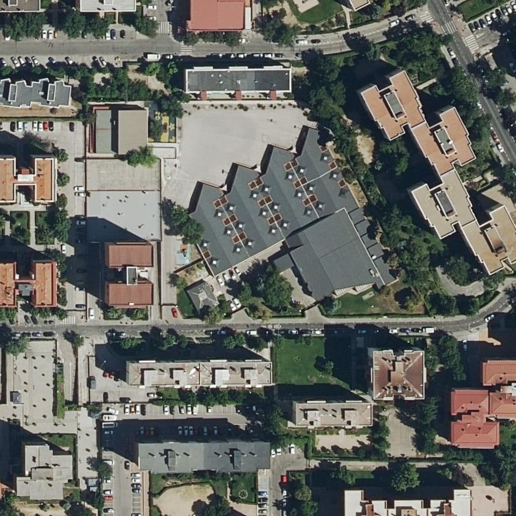 Aerial view of the grounds of A.e.i.o.u.