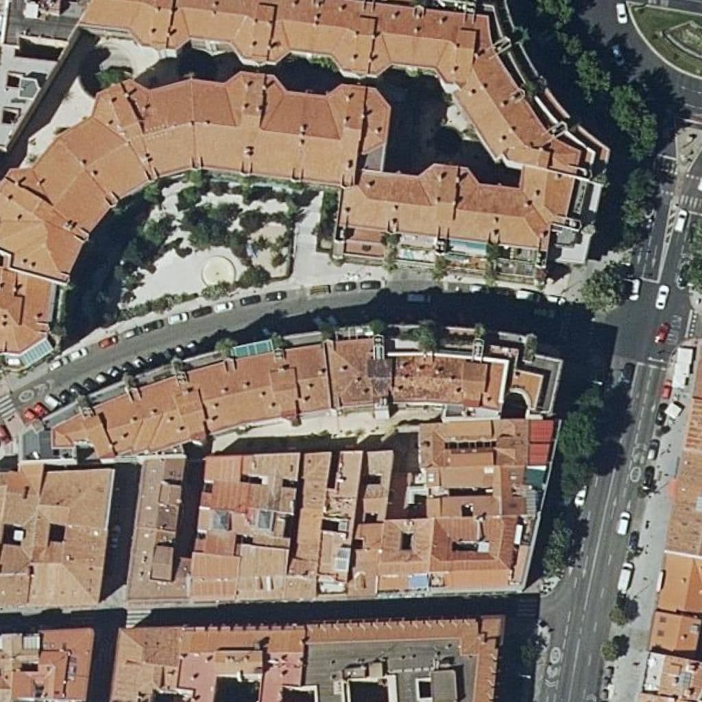 Aerial view of the grounds of Soto Mesa