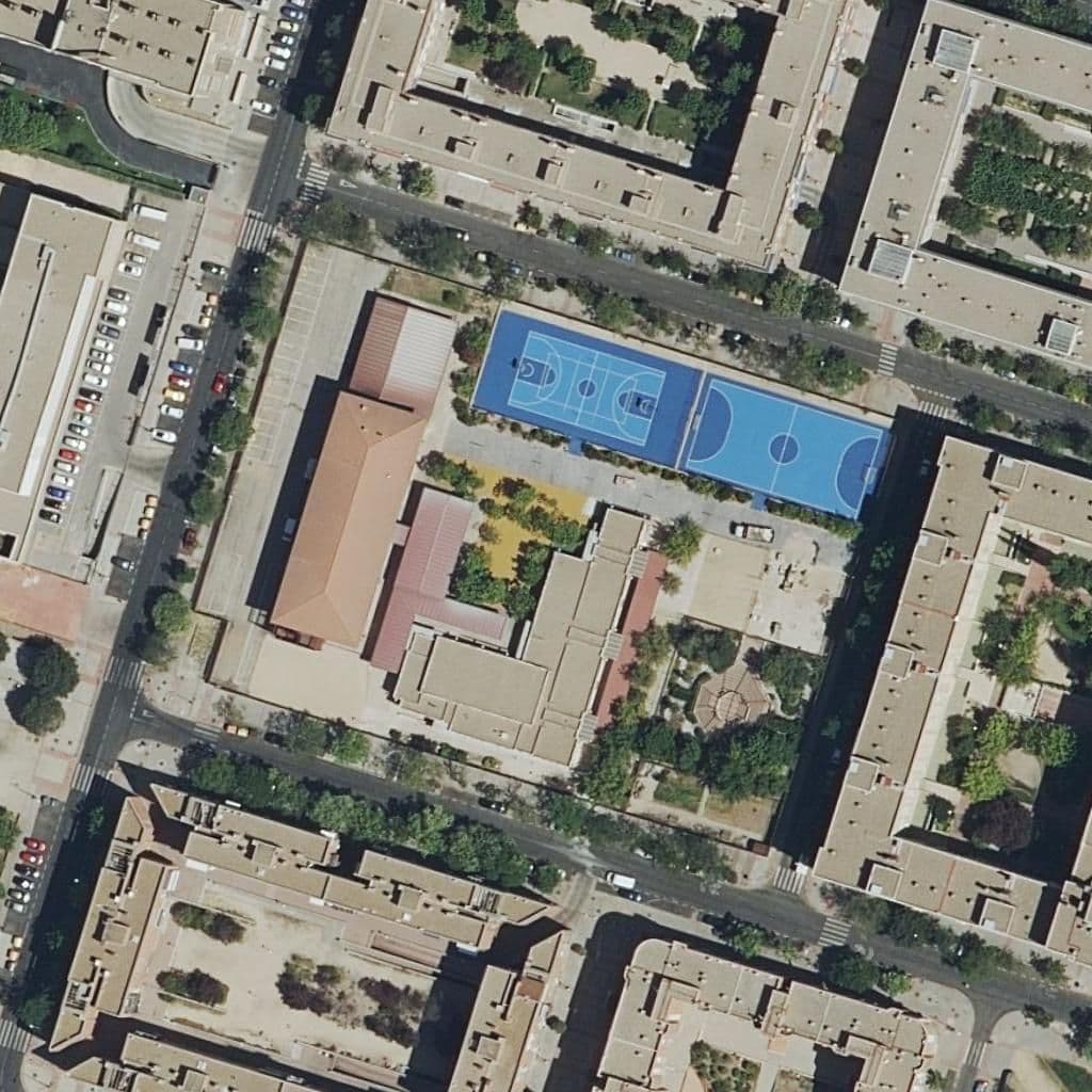 Aerial view of the grounds of Los Almendros