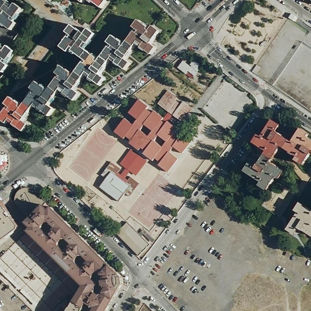 Aerial view of the grounds of Villaamil